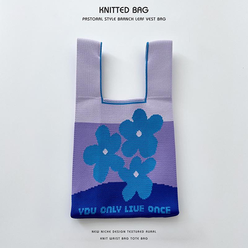 Colorful Knitted Handbags: Women's Fashion Shoulder Bags & Vest Waistcoat Styles