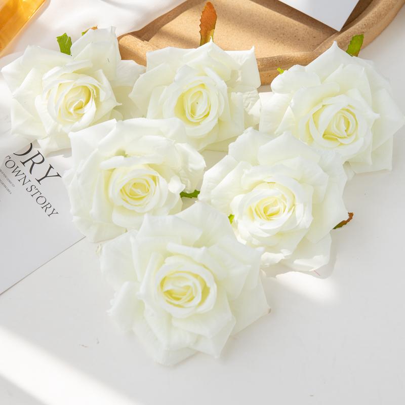 100pz 10cm Fiori Artificiali all'Ingrosso per Scrapbooking Natale Decorazioni per la Casa Matrimonio Giardino Arco di Rose Testa di Seta Finta Scatola di Caramelle