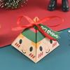 10 Pcs Cartoon Santa Paper Boxes Pyramid Triangle Ribbon Sweet Candy Paper Chocolate Packaging Box For Xmas New Year Party