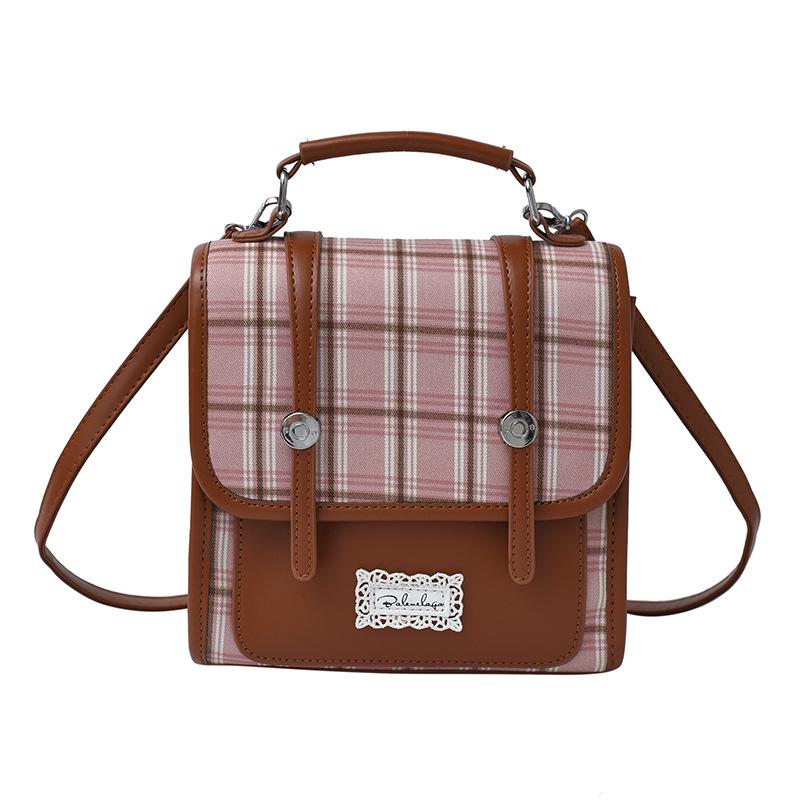 Niche design backpack women's 2025 new autumn fashion high-end small backpack trend plaid handbag bag