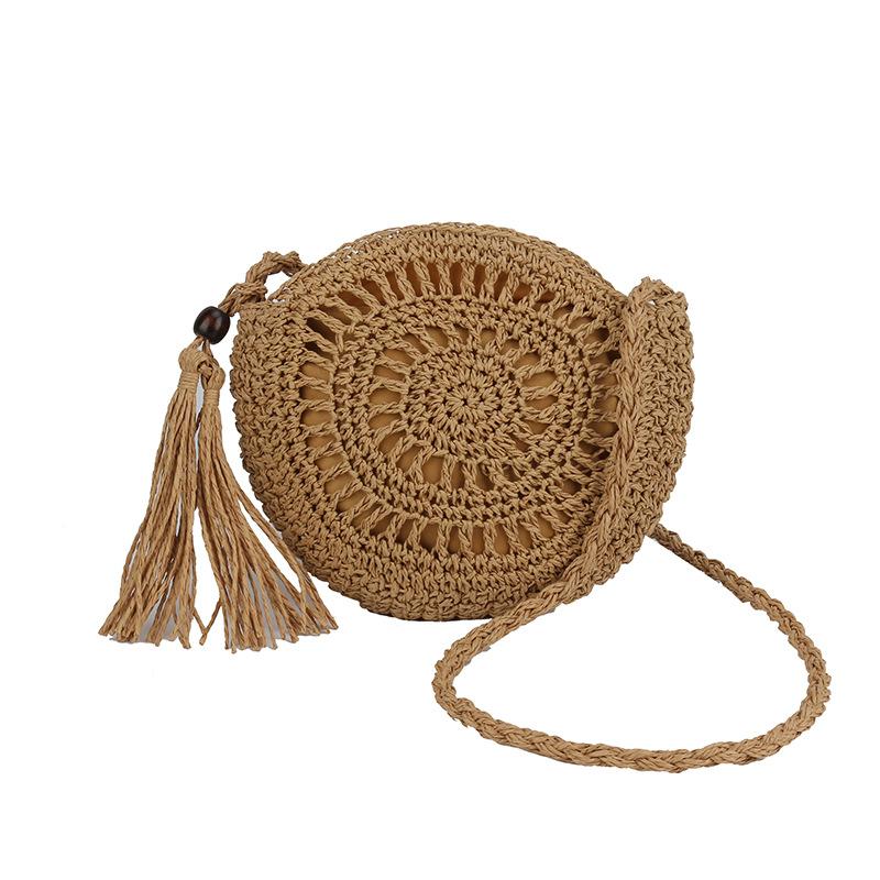 New Bag Women's Shoulder Bag Beach Vacation Messenger Small Round Bag