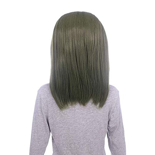 Fujitatsu Natural Hairline, Hand-Tie Front Lace, Heat-Resistant Cosplay Wig, Slicked-Back, Green, Moss Green (T2609) AL45-T2609