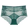 Womens Mid-Rise Lace Triangle Panties Ultra-Thin Breathable Cotton Lining Butt Lifting Floral S-XXL