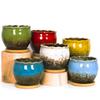 FaceColor Glazed Succulent Size Stylish Ceramic Glazed Set of 10cm Diameter x with Drainage and Bottom Net Not Pots, 3, Japanese-Style Planter,