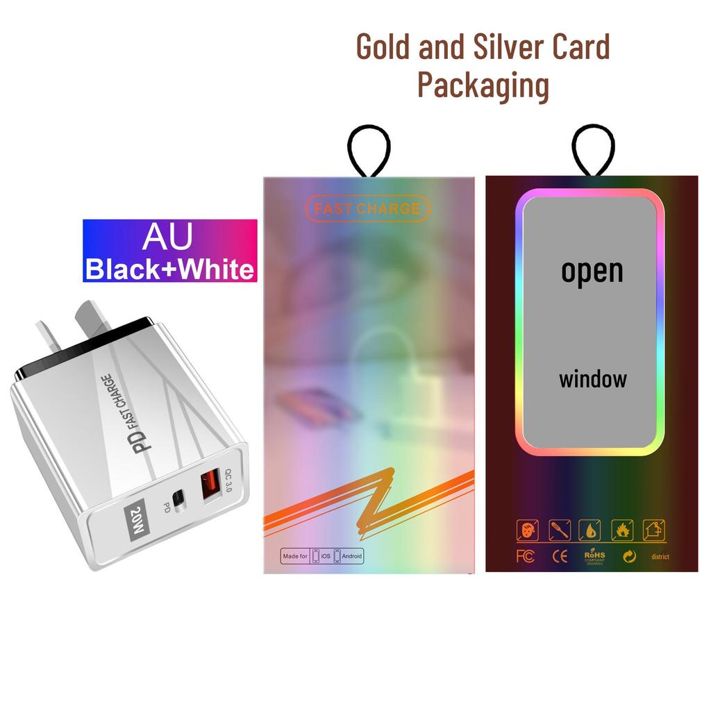 USB Travel Charger QC3.0+PD, 5V/9V/12V, EU/US Standard, Fast Charging