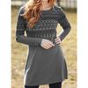 NovaMix Damenmode Herbst Winter Langarm O-Ausschnitt Freizeitkleider