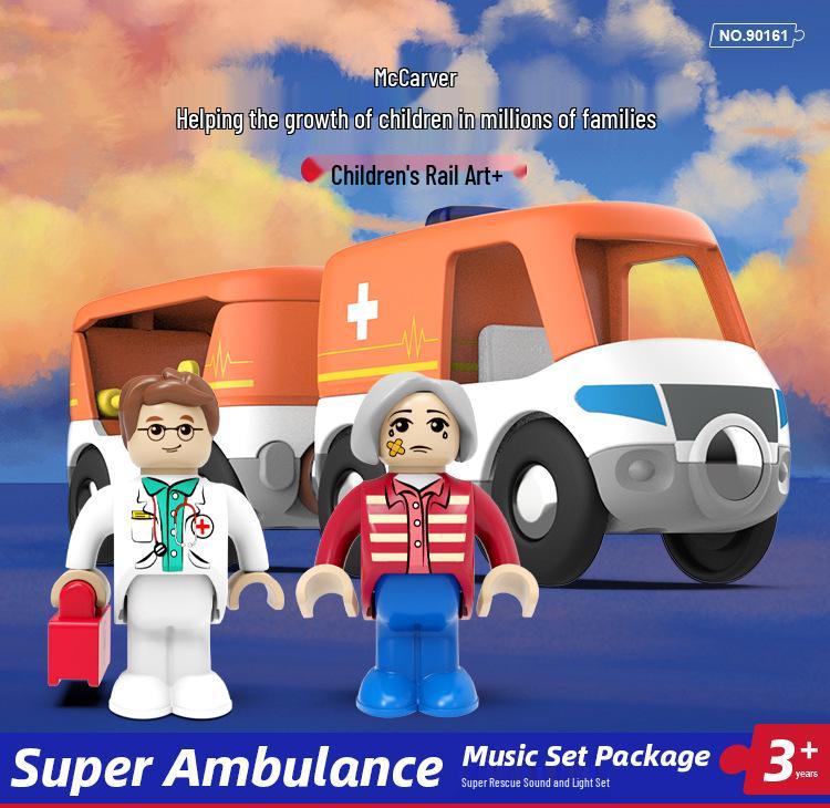 Sound & Light Track Car Police Station Fire Rescue Role-Play Toy for Kids