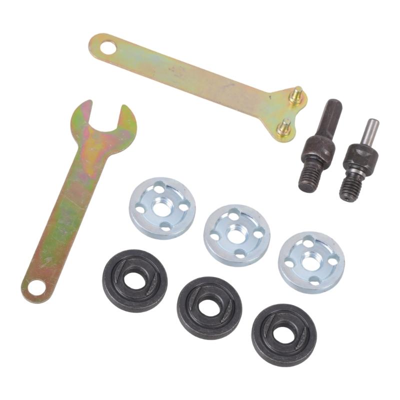 10Pcs Spanner Connecting Rod Drill Polishing Tool Angled Grinder Mandrel Adapter Disc Hand Drill Angled Grinder Accessory