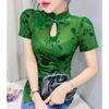 2022 Summer Sexy Mesh Chinese-Style Retro Frog Button Blouse