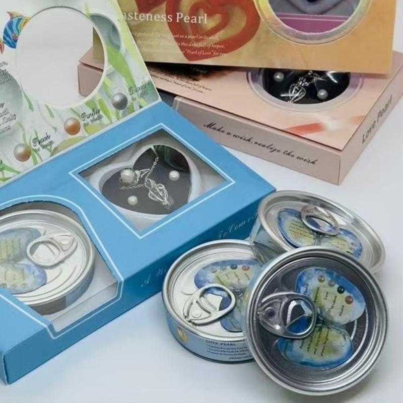 Confezione da 1 Elegante Collana con Ciondolo Fai-da-Te Perle Inclusa Conchiglia d'Ostrica e Scatola Regalo per Uso Quotidiano o Regalo Speciale