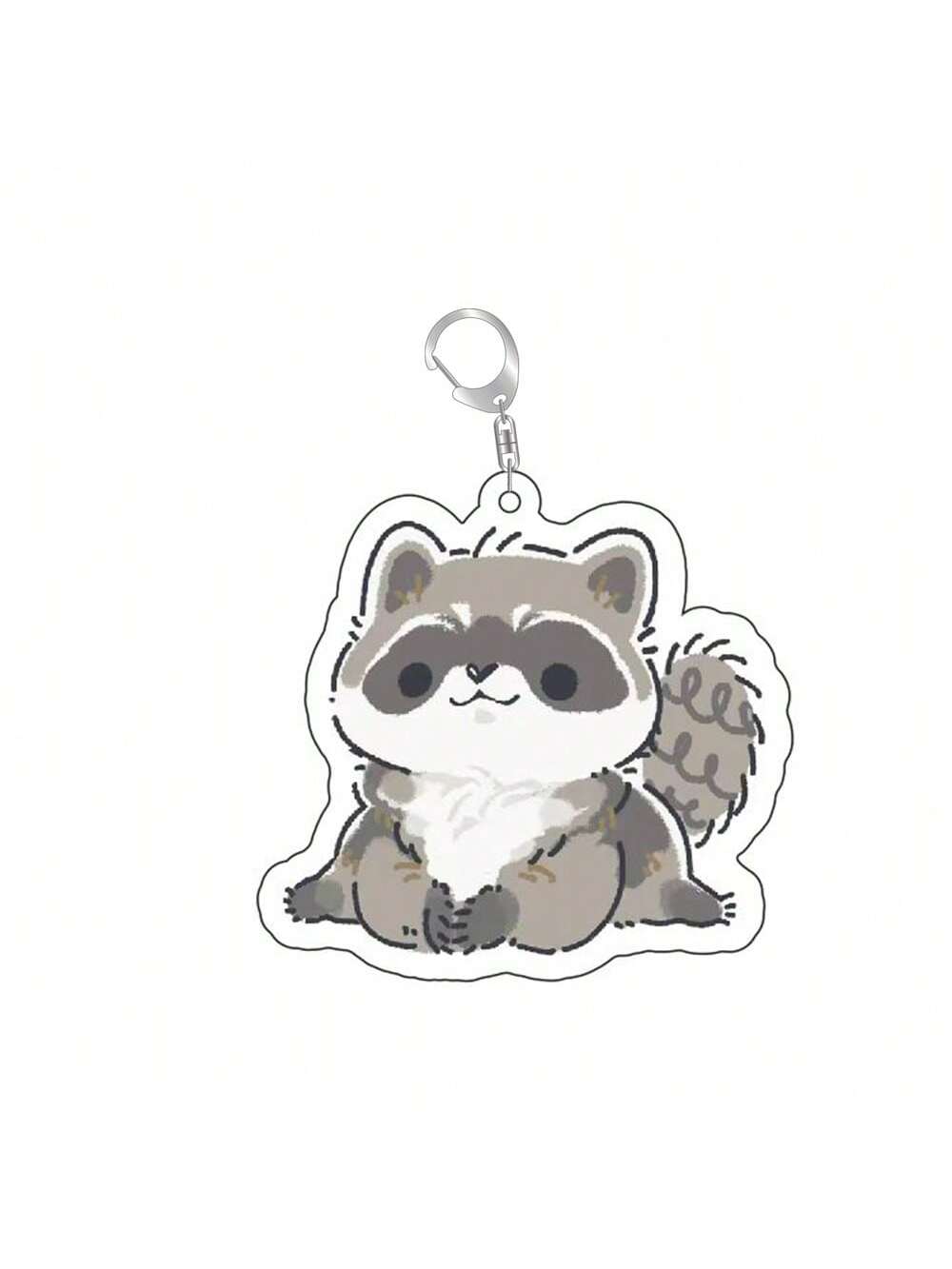 

Cute Cartoon Raccoon Acrylic Keychain Pendant For Car Keys Couple Bags Student Friend Backpacks Holiday Creative Gift 55mm