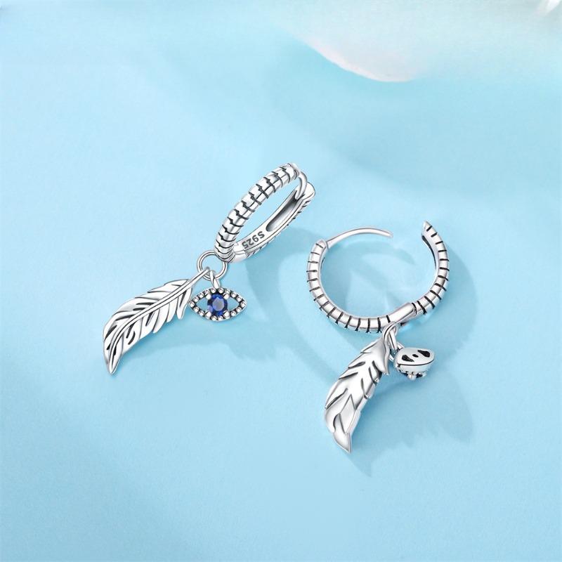 1 Pair Magic Eye Feather Earrings Niche Fashion Versatile Cross-border Earrings