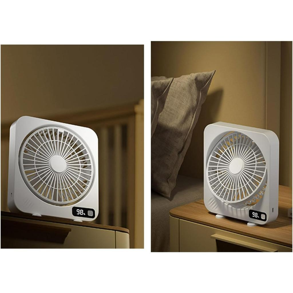 Rechargeable 1200mAh Desktop Fan for Bedrooms Offices 360 Degree Oscillating Portable Table Cooling Device Portable Rechargeable