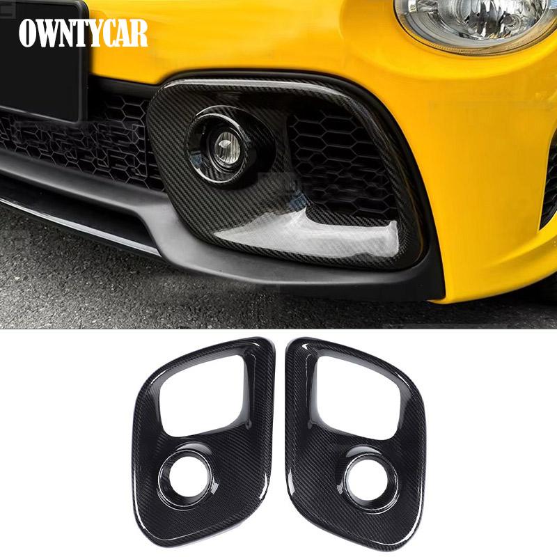 Real Carbon Fiber For Abarth 595 695 2017 2018 2019 2020 2025 2025 2025 2025 Sticker LHD RHD Car Front Fog Lamp Cover 1Pair
