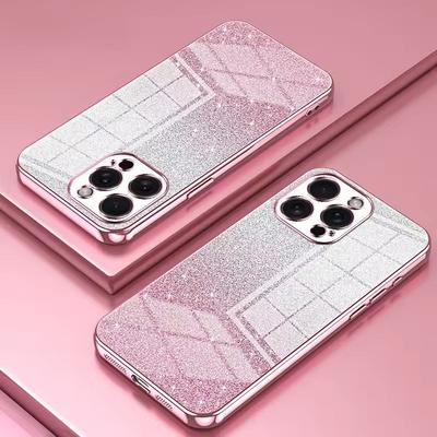 Electroplated Glitter Phone Case For iPhone 16 15 14 13 12 11 Pro Max Plus Shockproof Soft TPU Back Cover