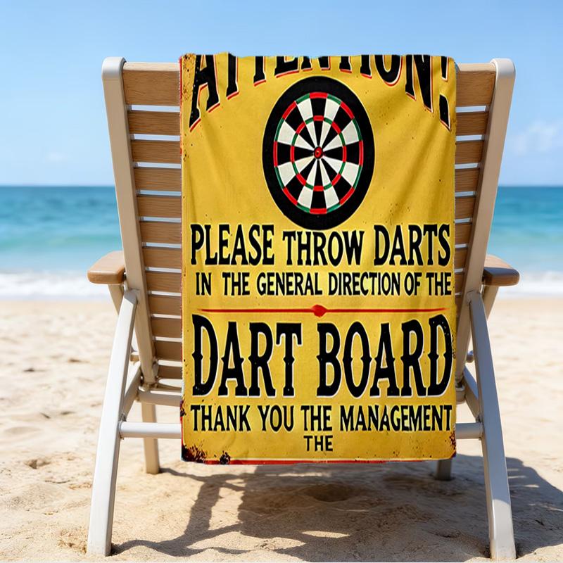Throw Darts Printed Quick-Dry Microfiber Beach Towel Super Soft & Absorbent for Bath, Beach, Travel Bath Time Accessory, Fan Gifts