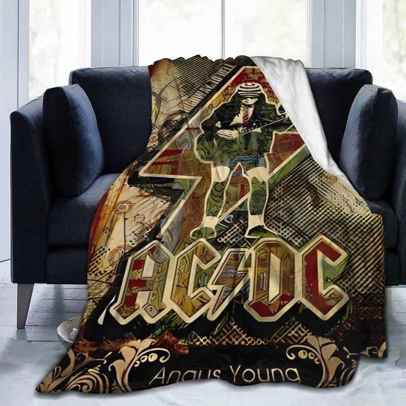 Nová 3D tištěná deka AC/DC Rock Band, měkká flanelová přikrývka, teplá sherpa deka pro všechna roční období, na postele, pohovku, do kanceláře