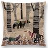 Animal Tale Spring Floral Garden Pattern Sofa Throw Pillow Case Bear Fox Unicorn Bear Birds Flower Leaf Fantasy Cushion Cover