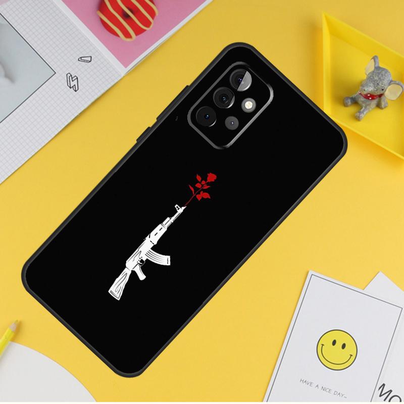 AK 47 Gun Case For Samsung Galaxy A54 A34 A14 A13 A33 A53 A12 A32 A52 A71 A51 A15 A25 A35 A55 Cover