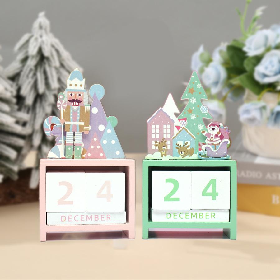 Christmas Countdown Wooden Mini Calendar Ornament – Festive Desktop Decoration & Gift