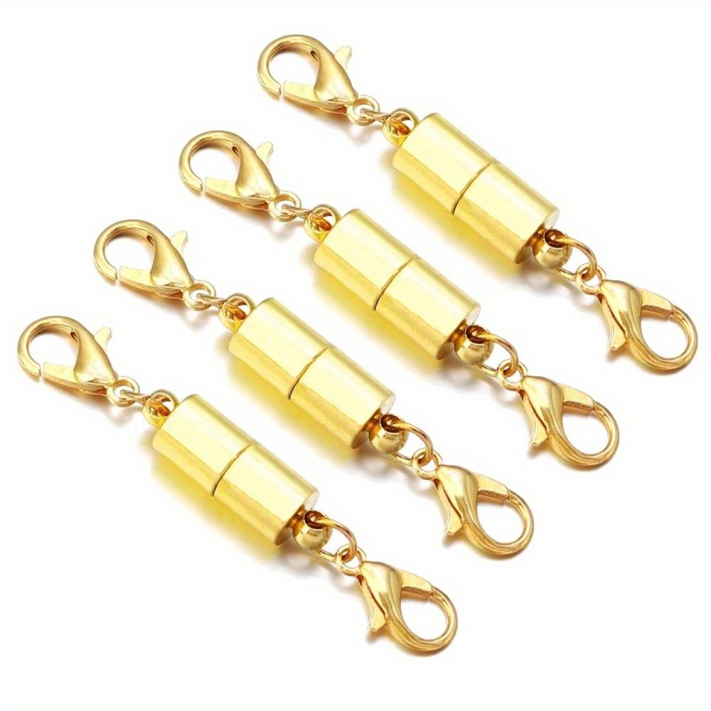 4Pcs/Lot Round Magnetic Clasps for Jewelry Making Magnet End Clasp Connectors Buckle Metal Clasp with Lobster Clasps