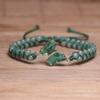 Turquoise Bamboo Bead Bracelet – Gold Accent Adjustable Boho Jewelry, Protection Healing Gift for Women