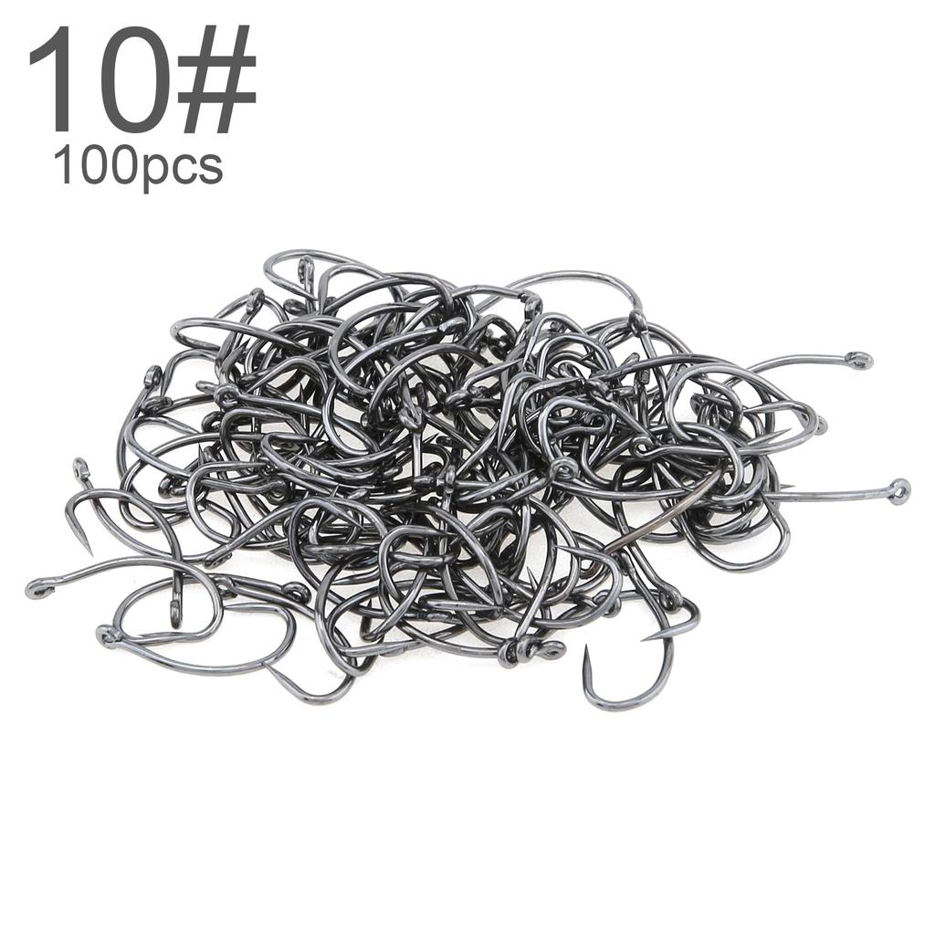 100pcs High Carbon Steel Circle Curve Shank Barbless Fishing Hooks 4-14# for Carp Fly Fishing Freshwater Tackle