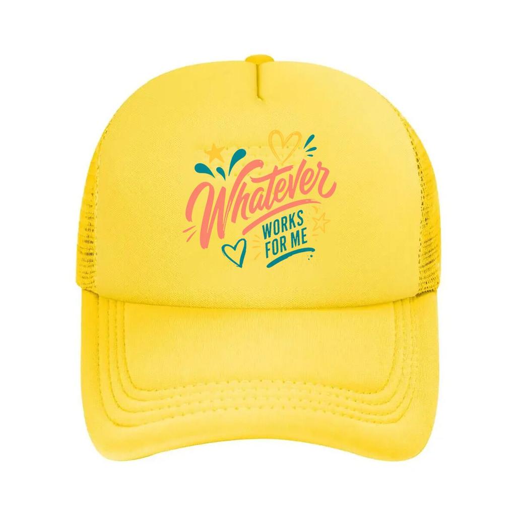 Playful Handwritten Whatever Quote D Mesh Baseball Cap Hip Hop