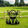 Wrought Iron Highland Cow Garden Stake Metal Art Outdoor Yard Decor Spring Gift