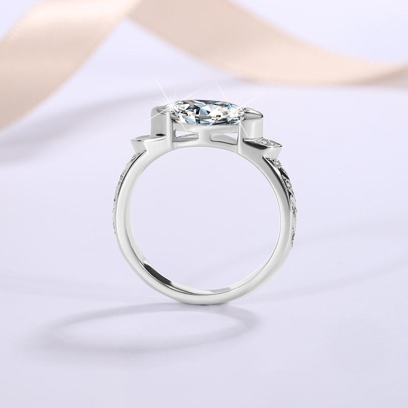 Excellent CopperHorus Eye Rings for Women Marquise Cut VVS1 D Color Moissanite Ring Promise Bride Fine Jewelry