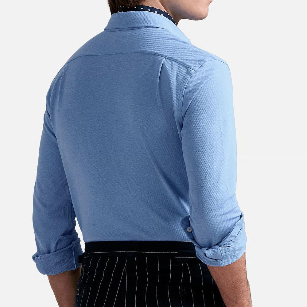 Polo Ralph Lauren Solid Color Single-Breasted Long Sleeve Shirt Men shirts Canvas-Blue 710963758-002