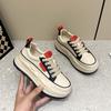 Autumn new sports shoes thick sole inner height increase small white shoes women's dad shoes soft sole casual versatile small man