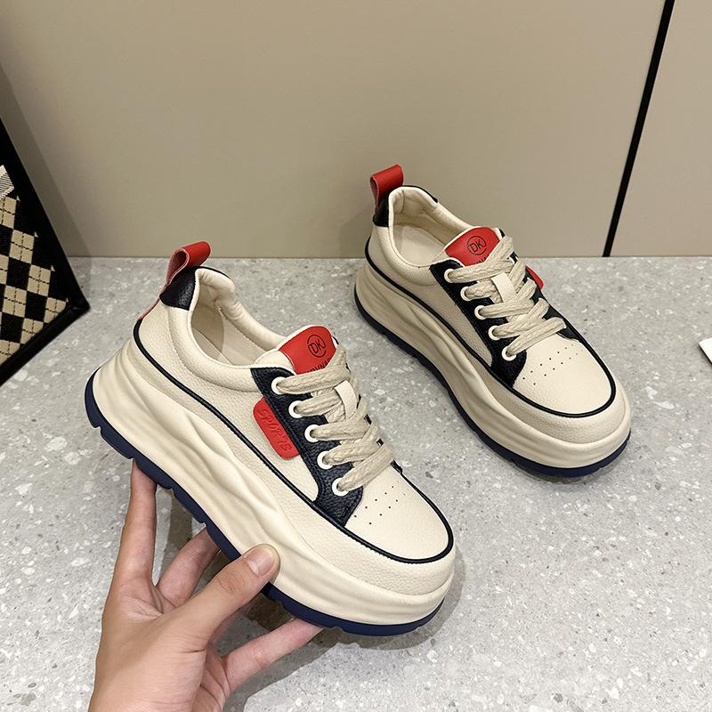 Autumn new sports shoes thick sole inner height increase small white shoes women's dad shoes soft sole casual versatile small man