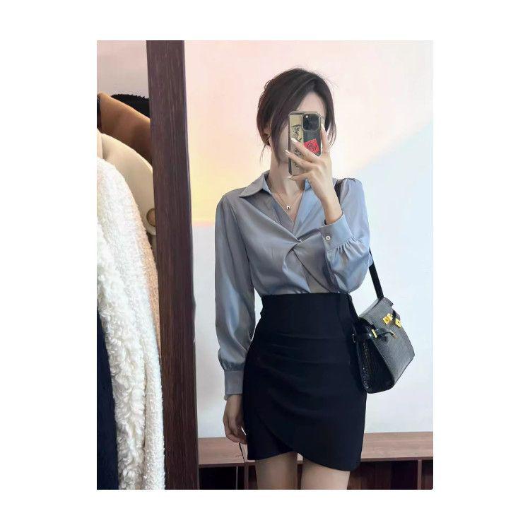 Spring 2026  Love at First Sight  Women s High-End Blue Professional Shirt Small