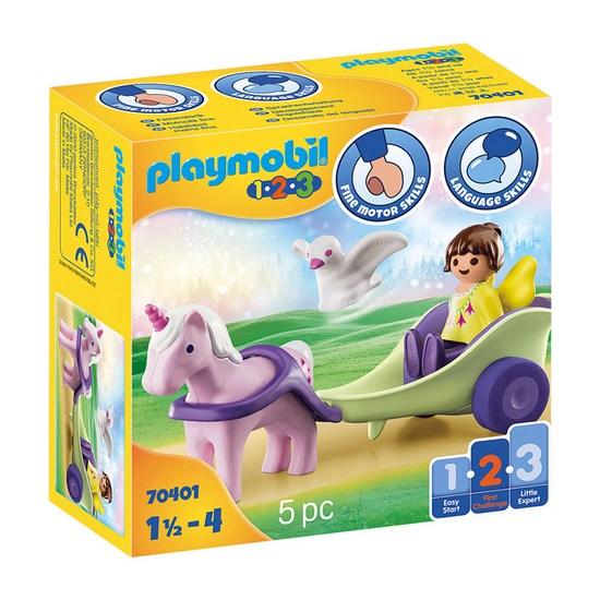 Playmobil 1 2 3 Wróżka i Jednorożec Powóz Figurka 70401, 2 sztuki, popularne zabawki w Korei