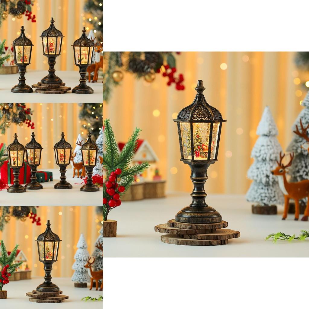 Weihnachts Schneemann Figur Vintage Tischlampe Mit Licht Musik Und Schnee-Effekt Für Feiertagsdeko