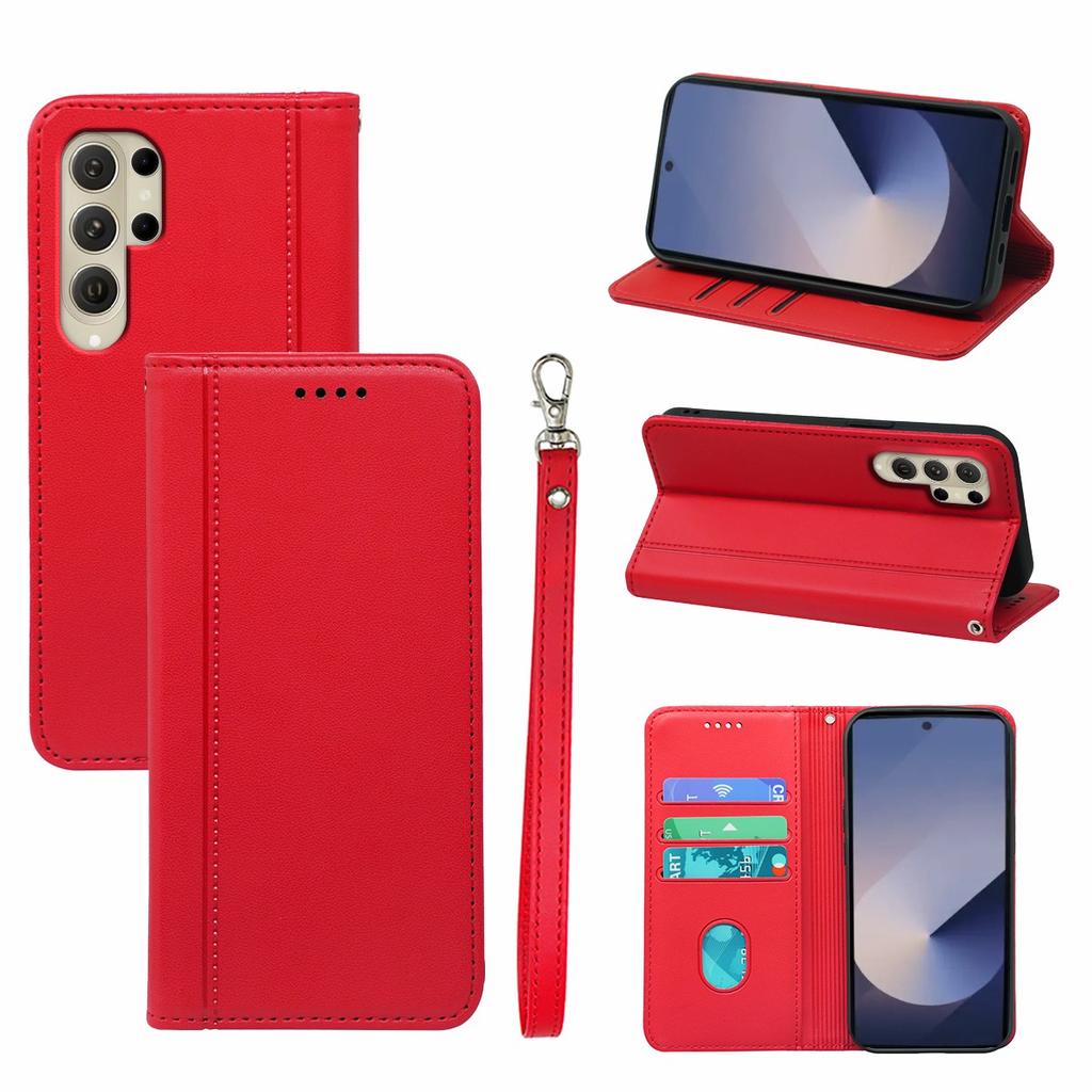 HX01 Für Samsung Galaxy S25 Ultra Brieftasche Hülle Magnetverschluss PU Leder Handyhülle