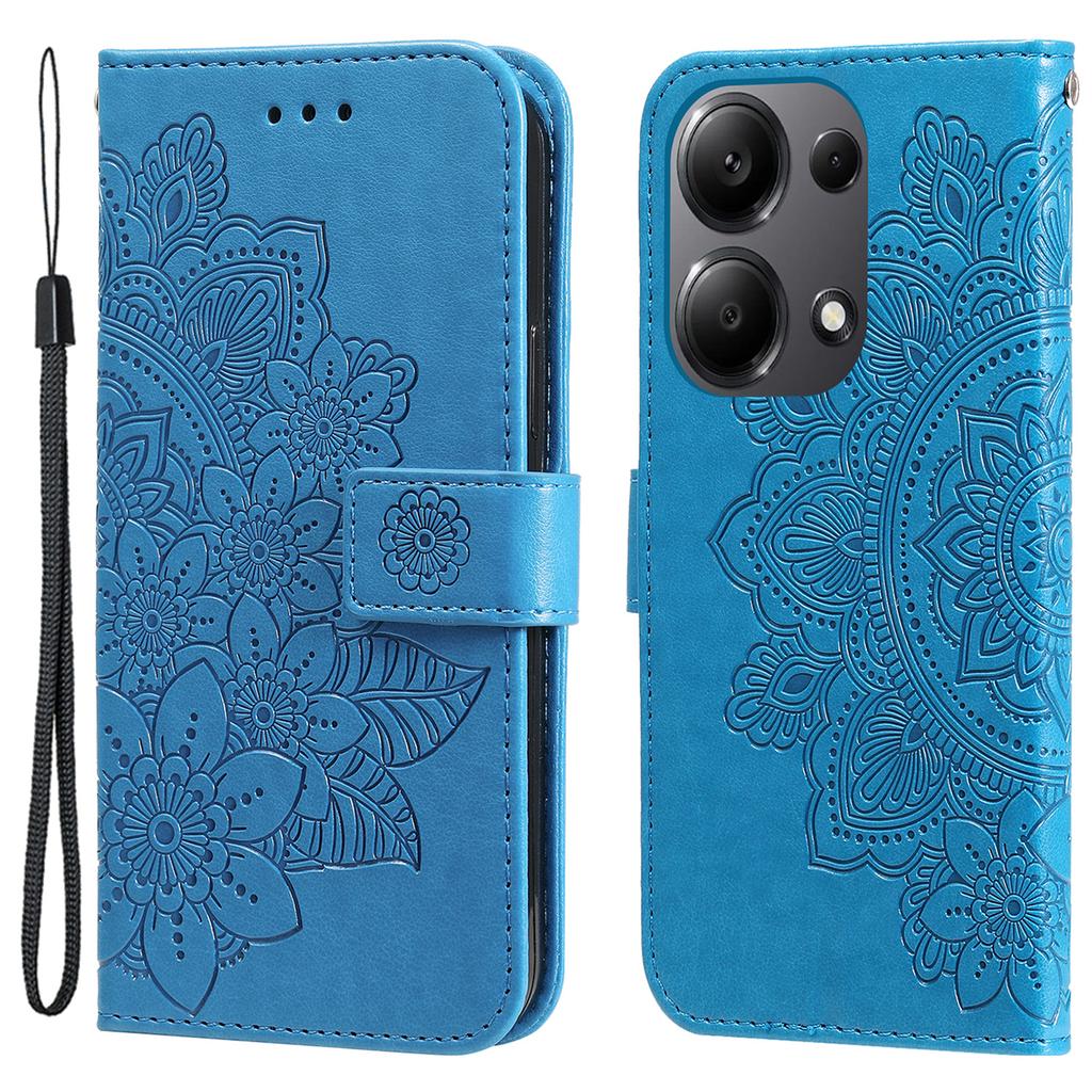 For Xiaomi Redmi Note 14S 4G/Note 13 Pro 4G/Poco M6 Pro 4G Case Floral Pattern PU Leather Wallet Stand Phone Cover