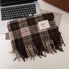 Autumn and winter new Maillard imitation cashmere plaid scarf women's winter senior sense versatile shawl thickened warm scarf