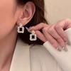 Korean Fashion Versatile Dazzling Circle Stud Earrings with Crystal Cubic Zirconia Minimalist Earrings for Teens Women's Zircon