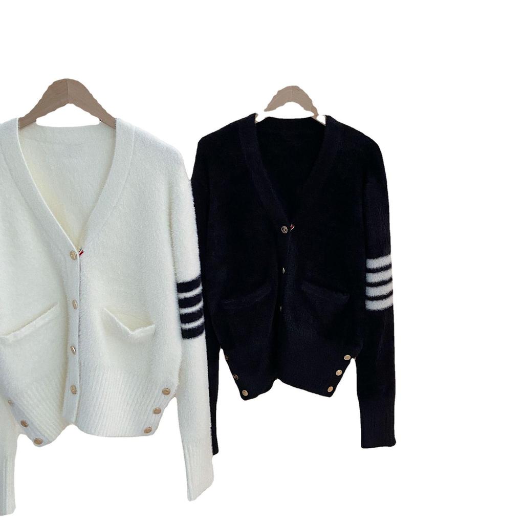 Mink Velvet Knitted Sweater - Women's Autumn/Winter Lazy Style Loose Cardigan