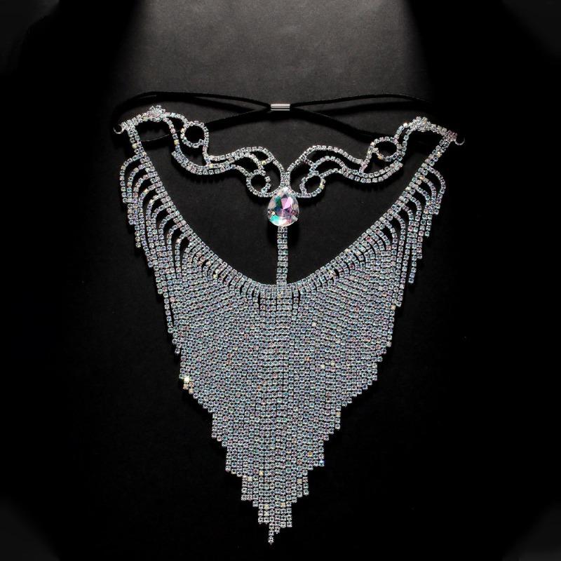 Rhinestone Mask Personality Exaggeration Exotic Style Tassel Mask Ball Dinner Accessories
