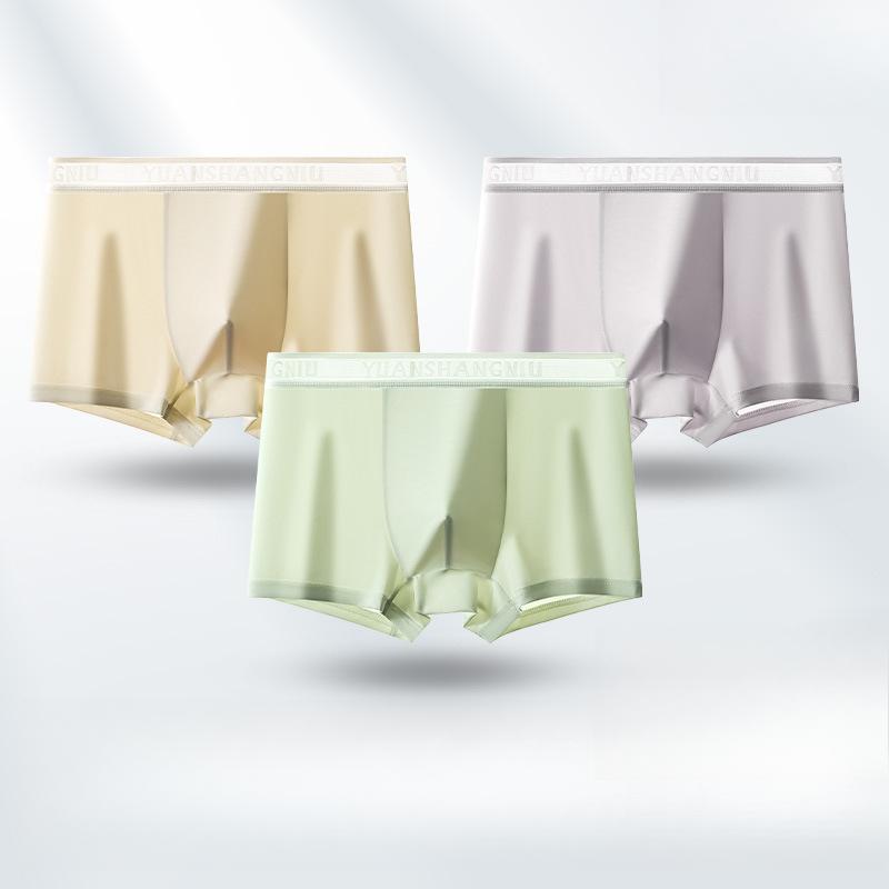 

3 шт. Мужское нижнее белье Мужское нижнее белье из ледяного шелка Тонкие летние трусы с плоскими углами Мужские бесшовные дышащие шорты-боксеры 4XL