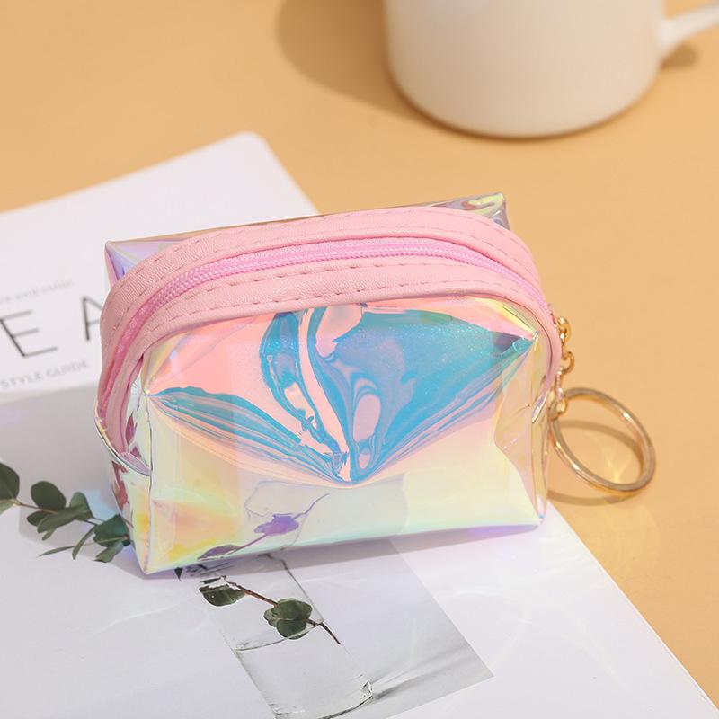 Pvc Transparent Laser Coin Purse Student Can Be Stored Waterproof Mini Coin Keychain Bag