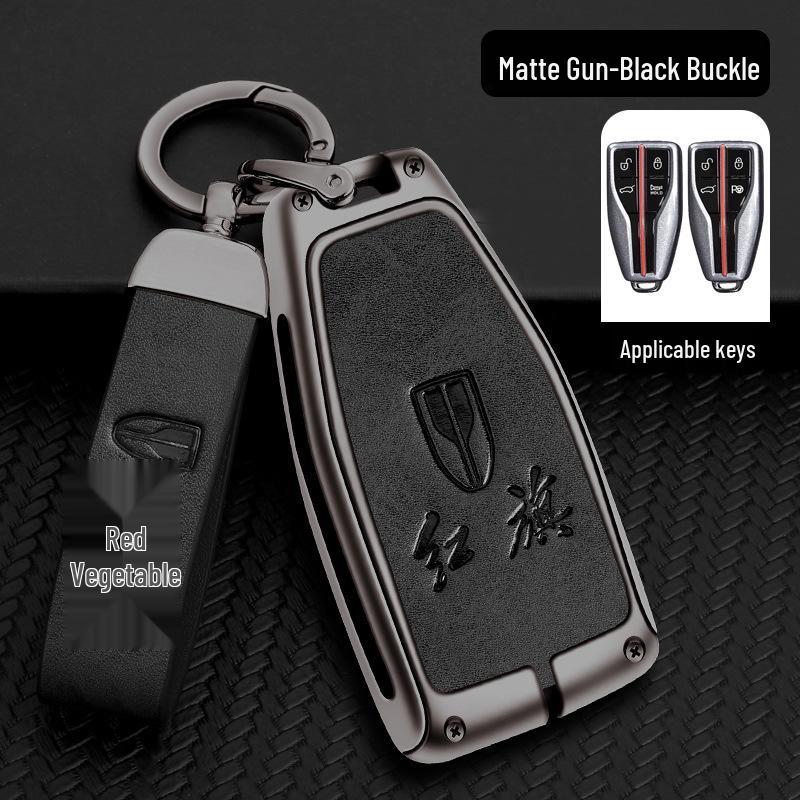 High-End Metal Key Cover for Hongqi Smart Key (HS5/H9/H5/H7/HS7) with Keychain