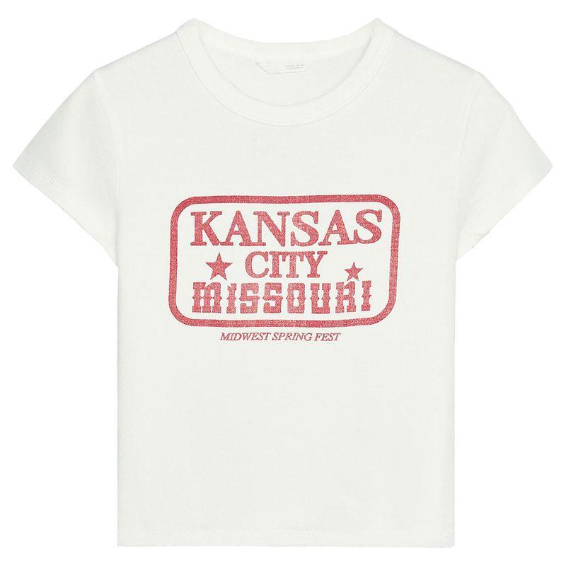 Zaprha2025 Sexy Silm Short Top Modal and Cotton Blended Print round Neck Short Sleeve T-shirt 5654203