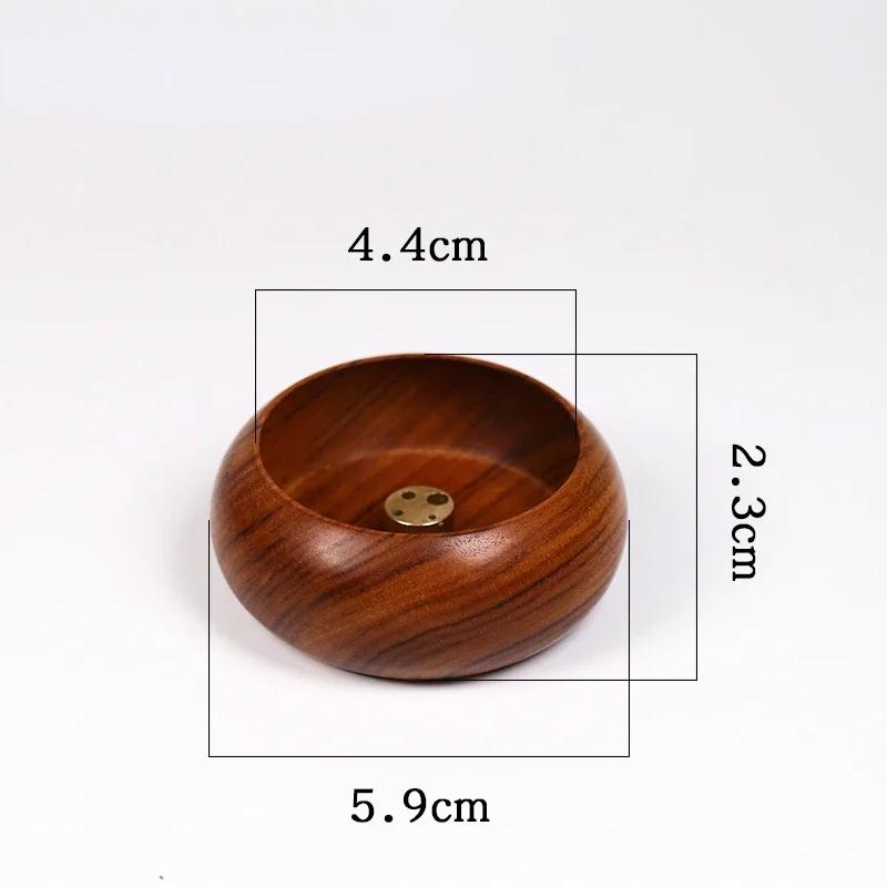 Wooden Mini Incense Holder Bowl Type Rosewood Incense Burner Stick Holder 4 Holes Smell Aromatic Bowl Shape Censer