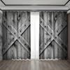2 Paneele Rustikaler Vorhang Vintage Holztür Bedruckt Stangentasche Fensterdekoration Für Schlafzimmer Büro Küche Wohnzimmer