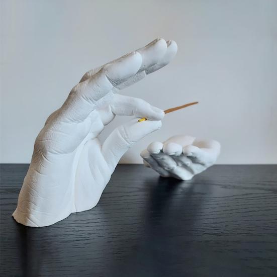 Pair Hand Statues Incense Holder Resin Incense Burner Ash Catcher Decorative Incense
