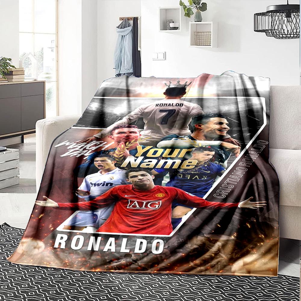 Cristiano Ronaldo (91) Personalized Text Blanket Cozy Personalized Blanket Durable Comfort Throw For Picnics Sofa Office Chair Living Room